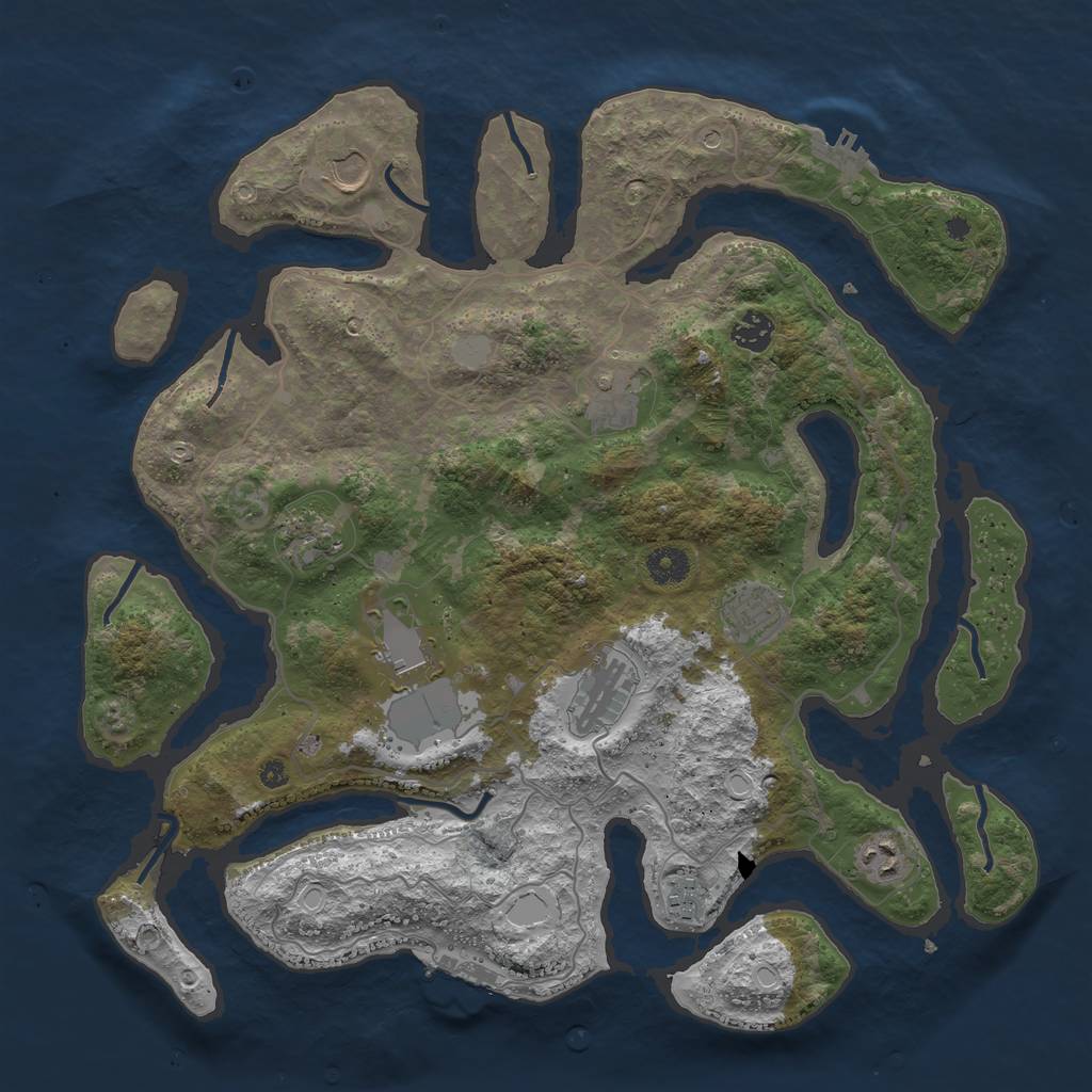 Rust Map: Procedural Map, Size: 4000, Seed: 45895685, 17 Monuments