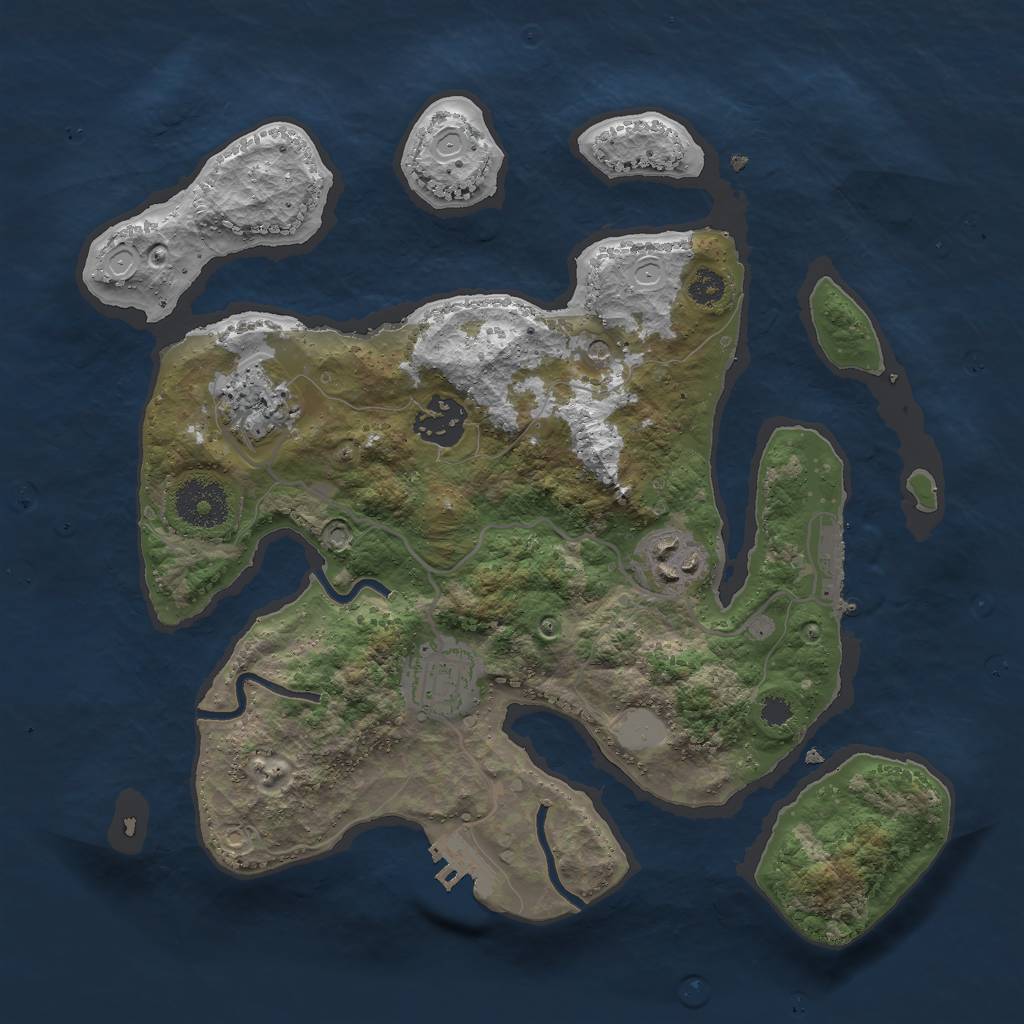 Rust Map: Procedural Map, Size: 3000, Seed: 315874361, 12 Monuments