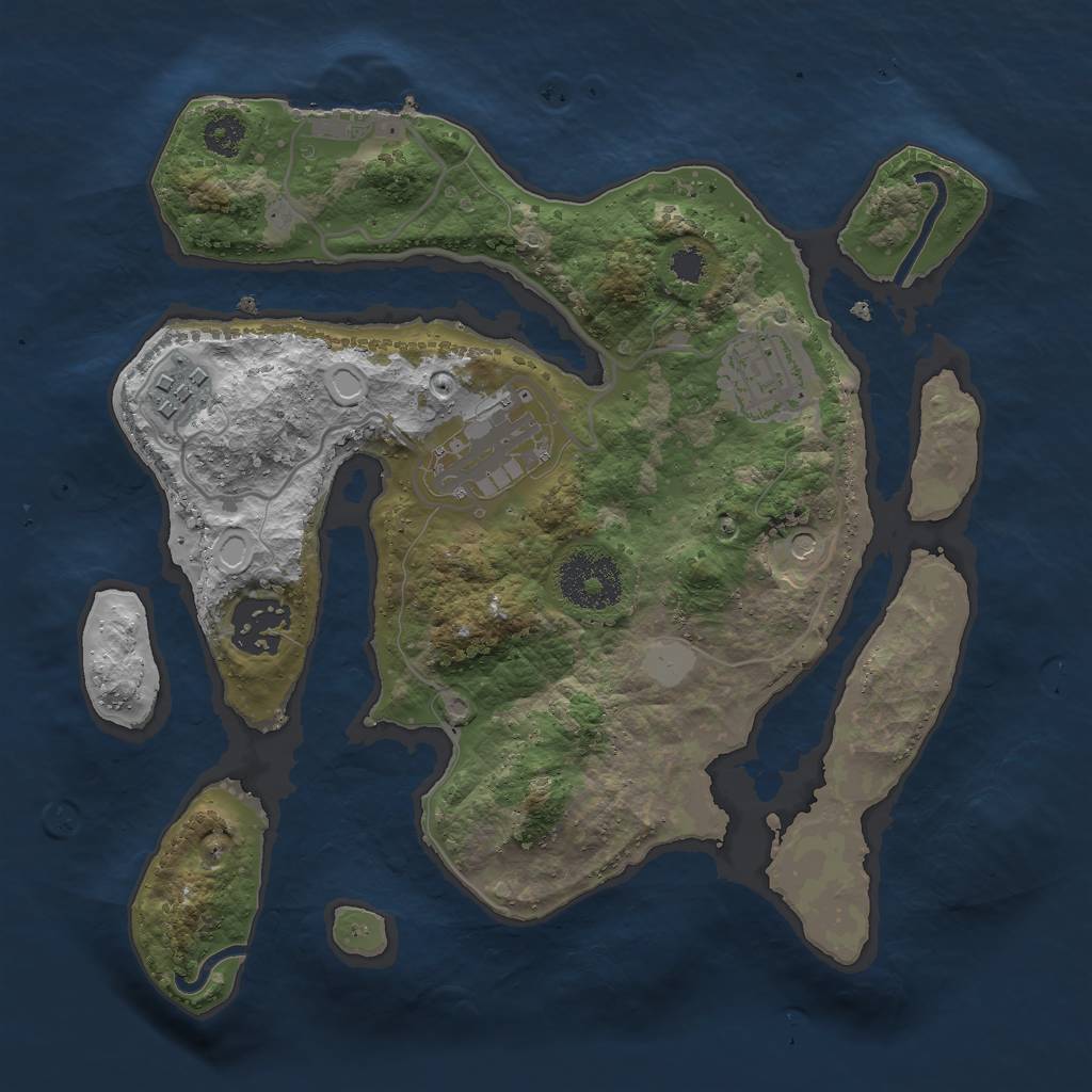 Rust Map: Procedural Map, Size: 2700, Seed: 4365643, 11 Monuments