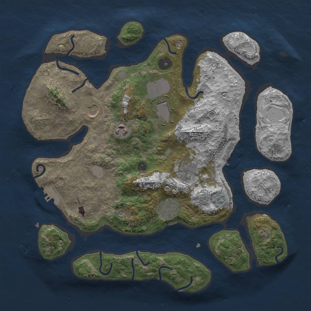 Rust Map: Procedural Map, Size: 3500, Seed: 415017832, 14 Monuments