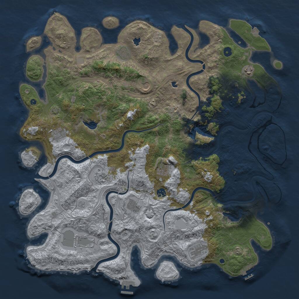 Rust Map: Procedural Map, Size: 4972, Seed: 6324, 17 Monuments