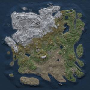 Thumbnail Rust Map: Procedural Map, Size: 4000, Seed: 1674103785, 14 Monuments