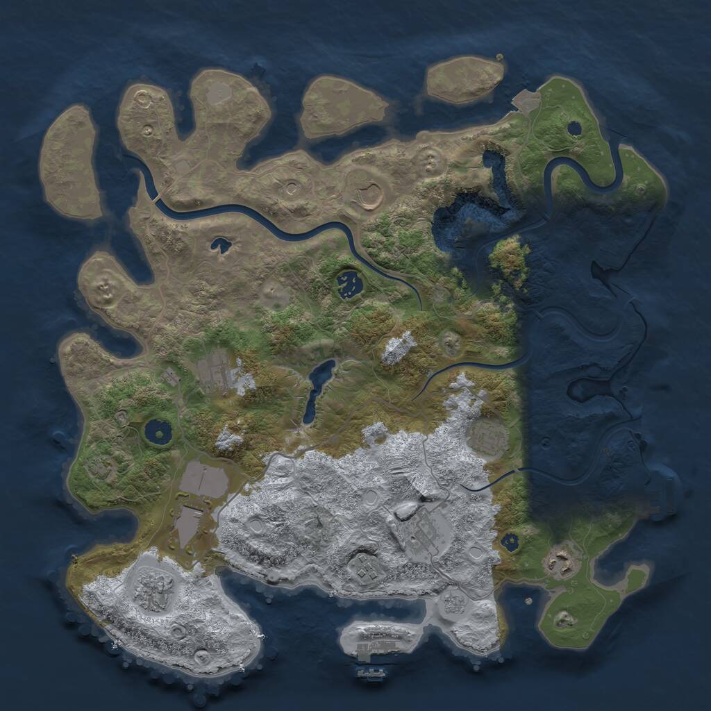 Rust Map: Procedural Map, Size: 4000, Seed: 12021201, 15 Monuments