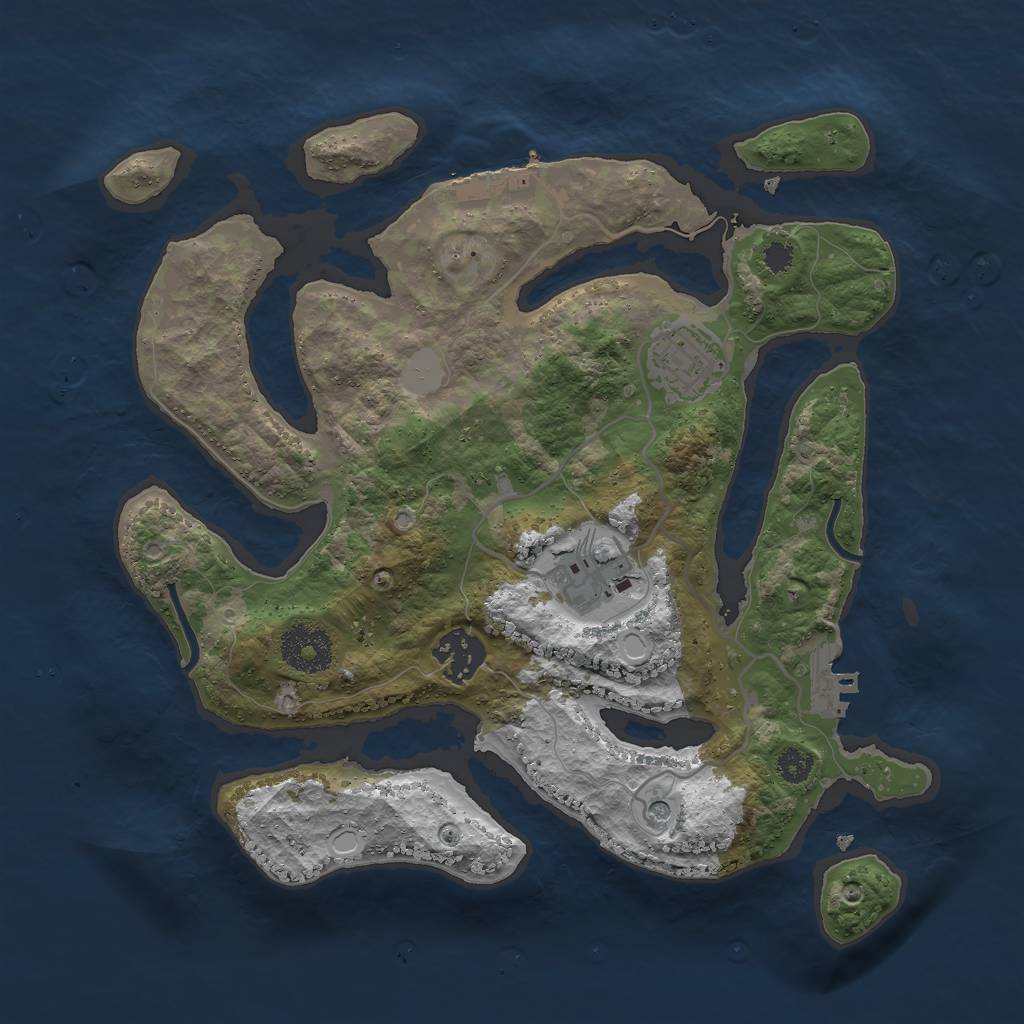 Rust Map: Procedural Map, Size: 3000, Seed: 6945, 11 Monuments