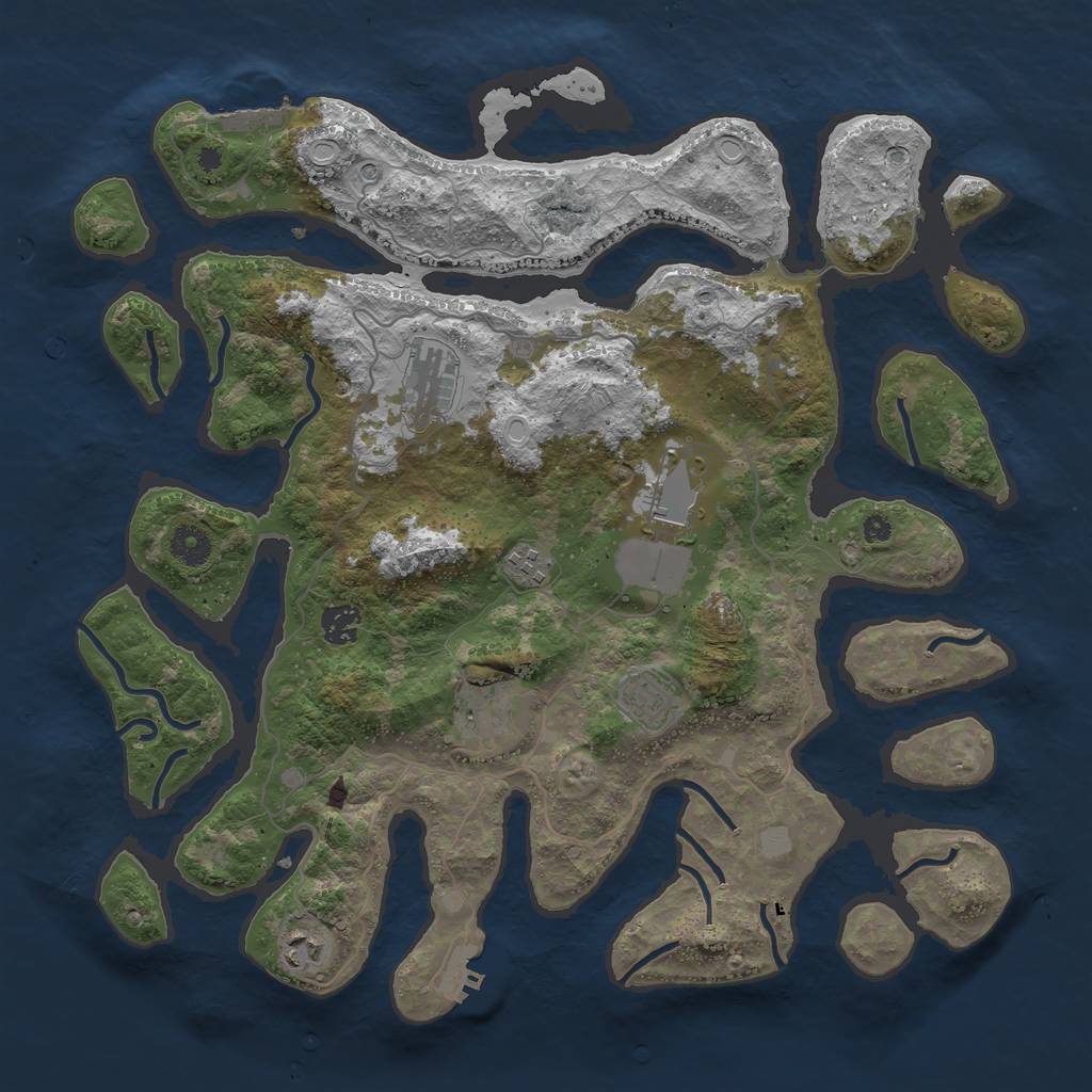 Rust Map: Procedural Map, Size: 4000, Seed: 8532, 15 Monuments