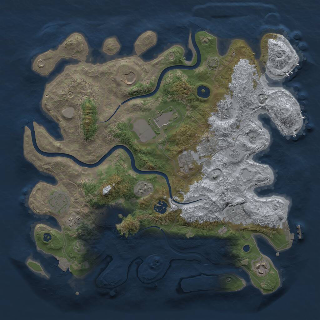Rust Map: Procedural Map, Size: 3700, Seed: 1535675110, 15 Monuments