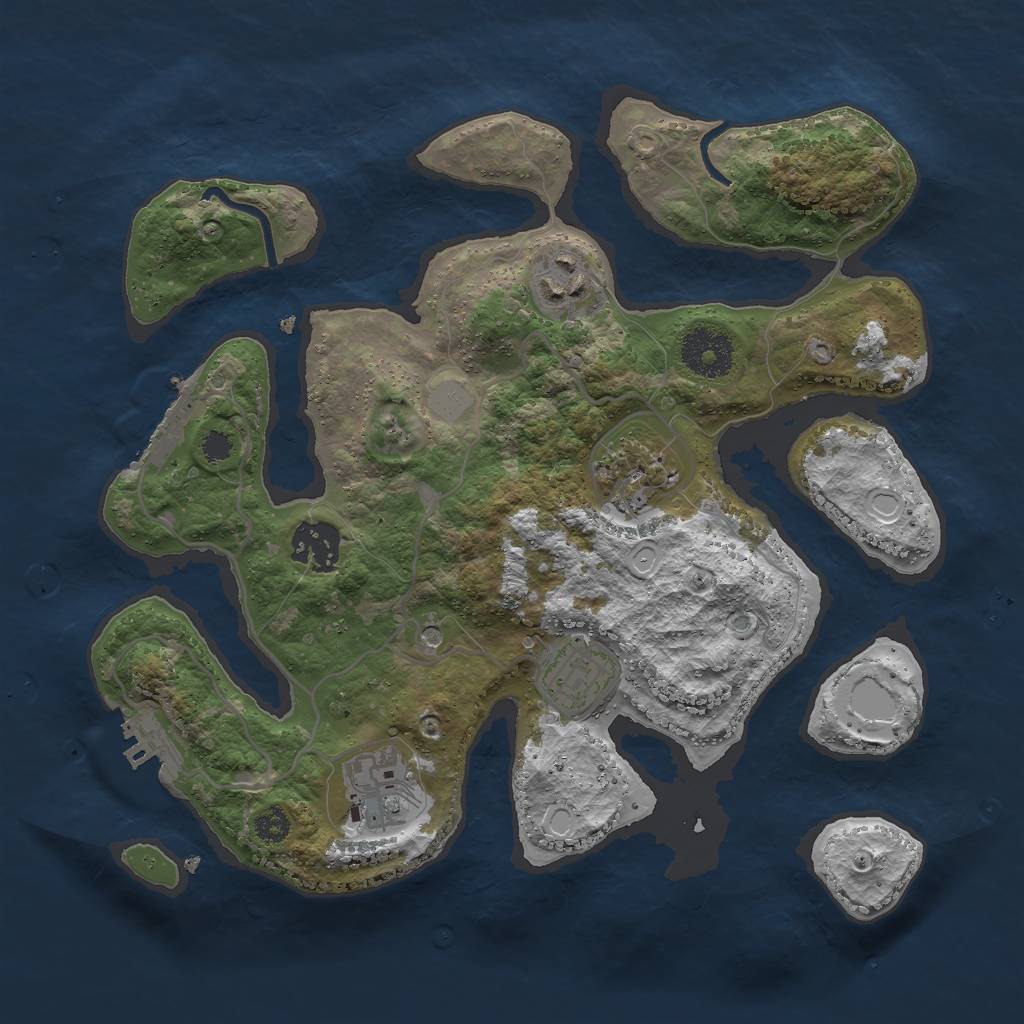 Rust Map: Procedural Map, Size: 3000, Seed: 1568887573, 13 Monuments