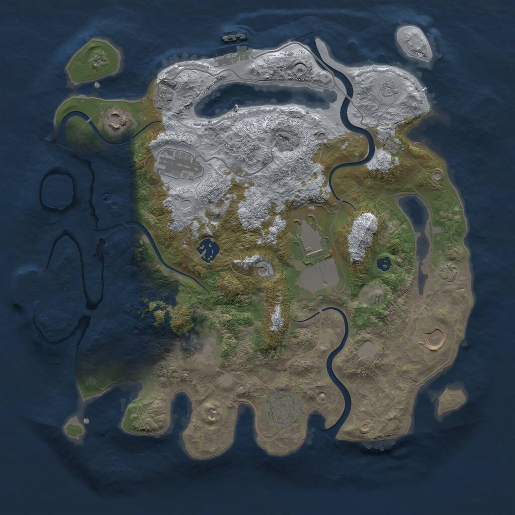 Rust Map: Procedural Map, Size: 3550, Seed: 835542, 14 Monuments