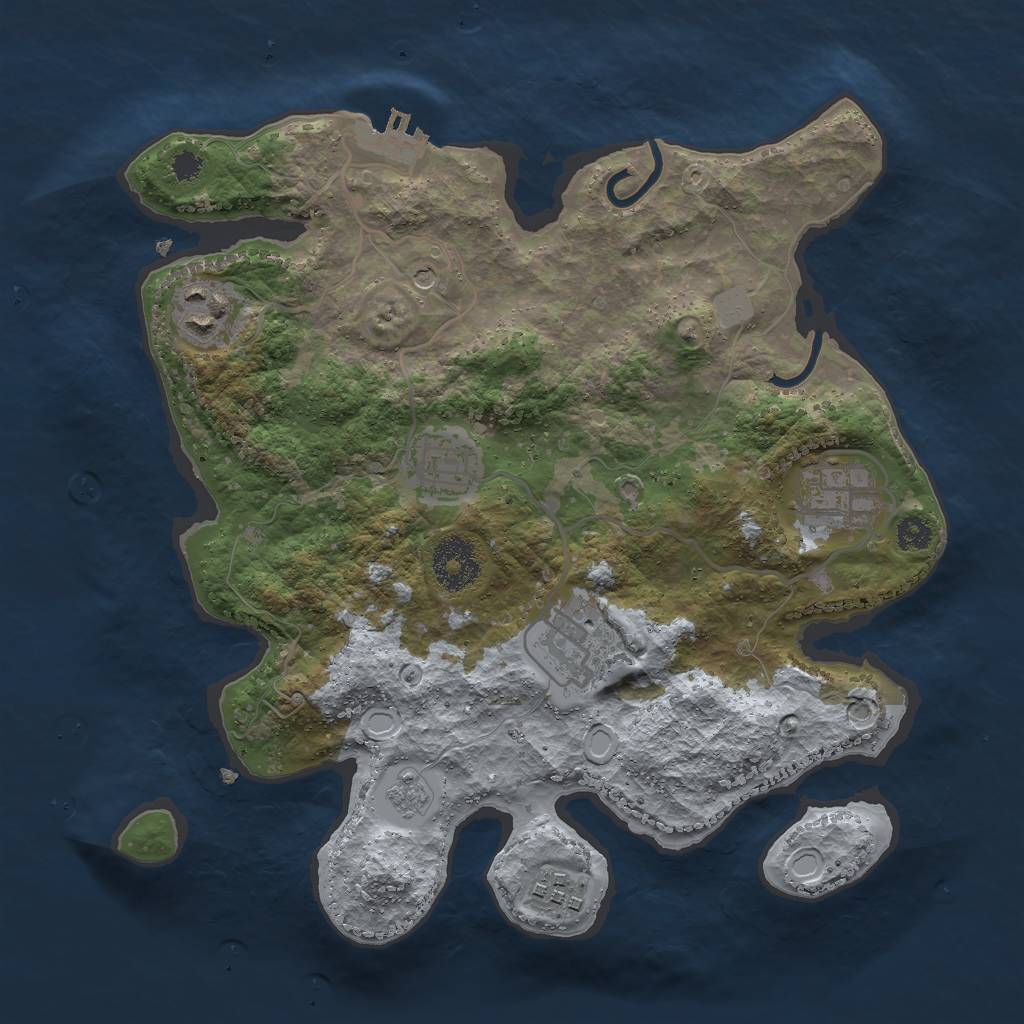 Rust Map: Procedural Map, Size: 3000, Seed: 1724452899, 13 Monuments