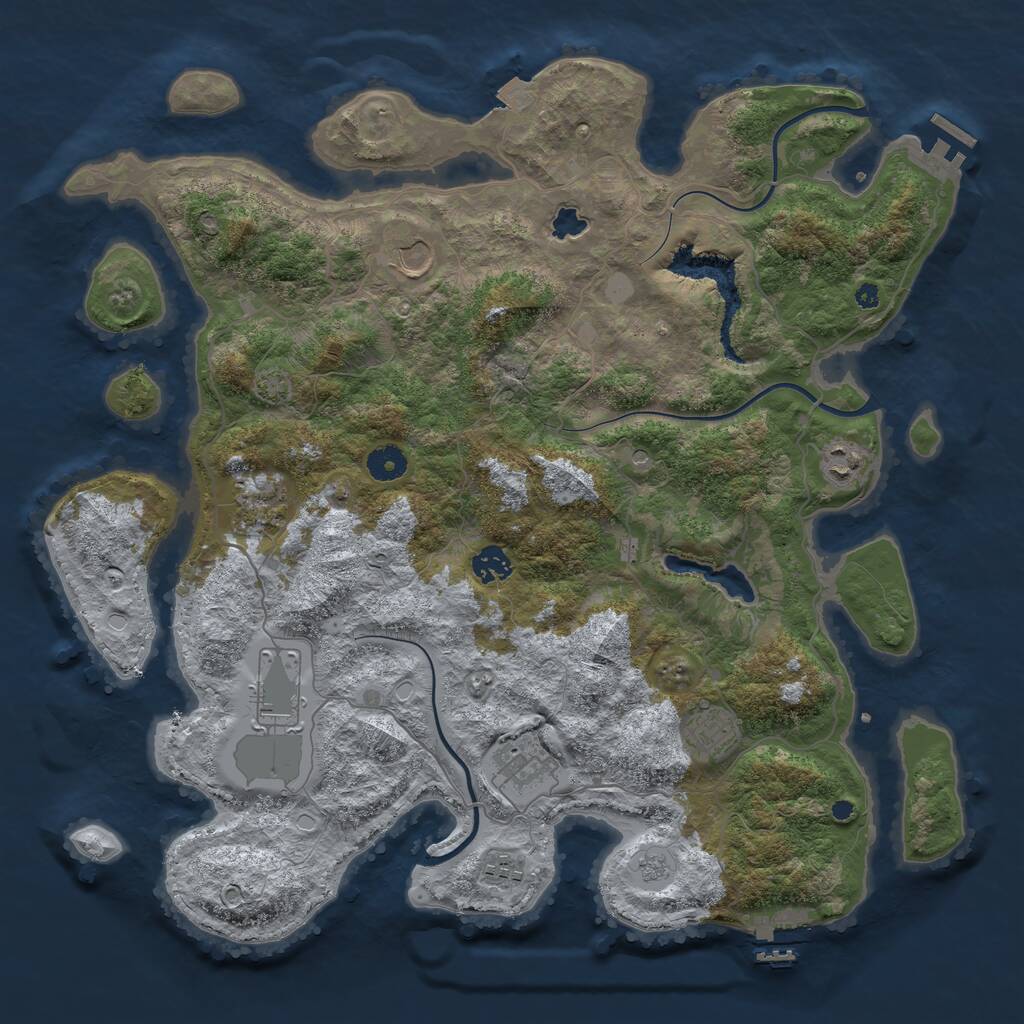 Rust Map: Procedural Map, Size: 4100, Seed: 1321, 14 Monuments