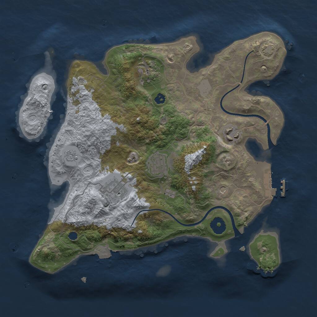 Rust Map: Procedural Map, Size: 3000, Seed: 31357481, 9 Monuments