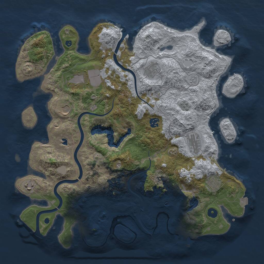 Rust Map: Procedural Map, Size: 4000, Seed: 1138331016, 13 Monuments