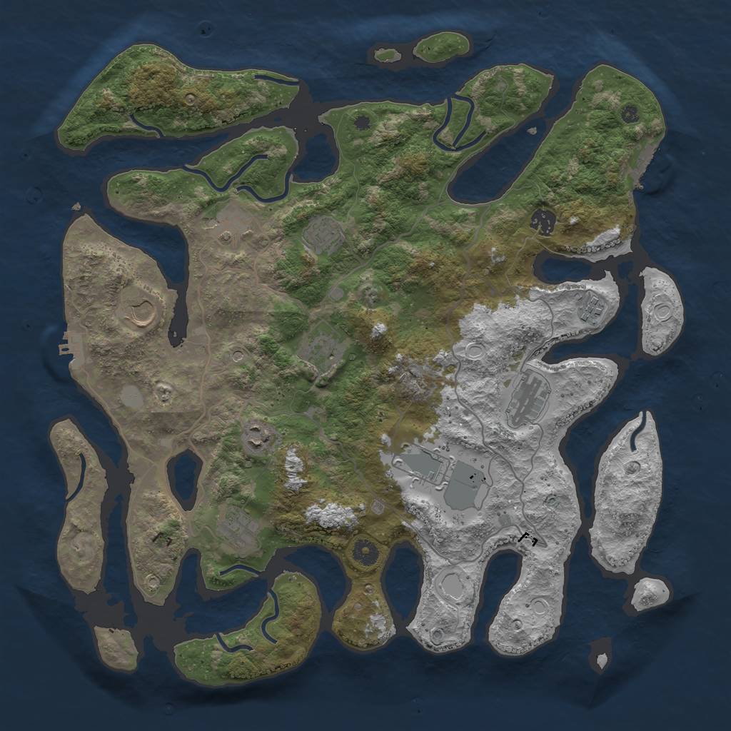 Rust Map: Procedural Map, Size: 4200, Seed: 10, 18 Monuments