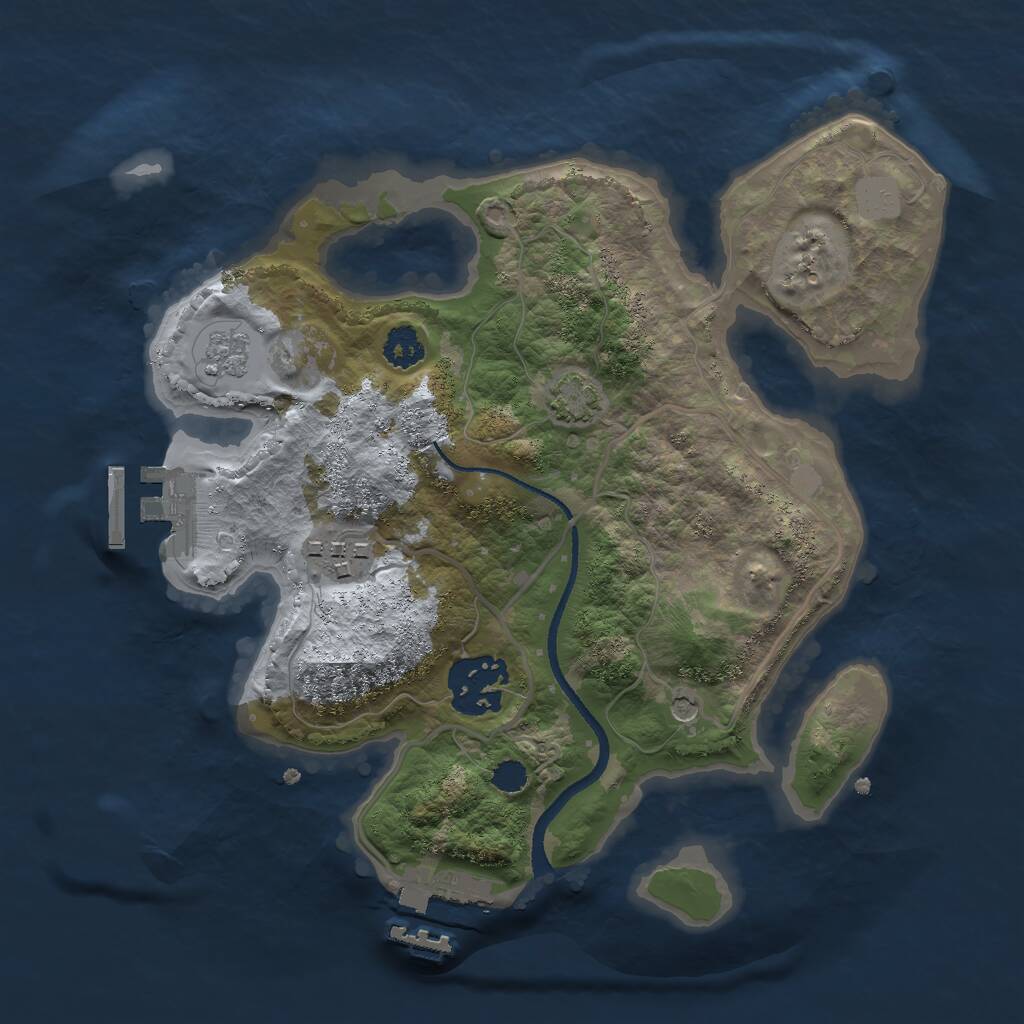 Rust Map: Procedural Map, Size: 2500, Seed: 245667, 8 Monuments