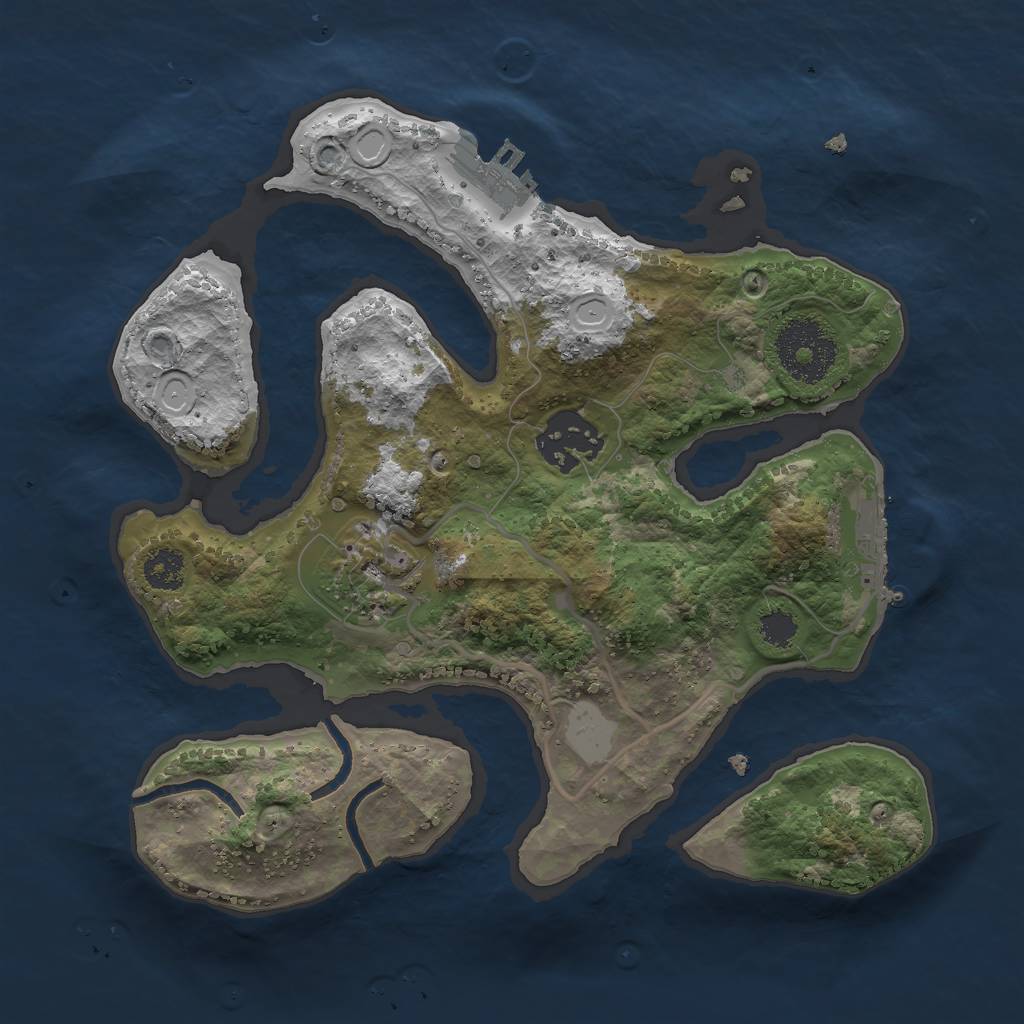Rust Map: Procedural Map, Size: 2510, Seed: 2021, 9 Monuments