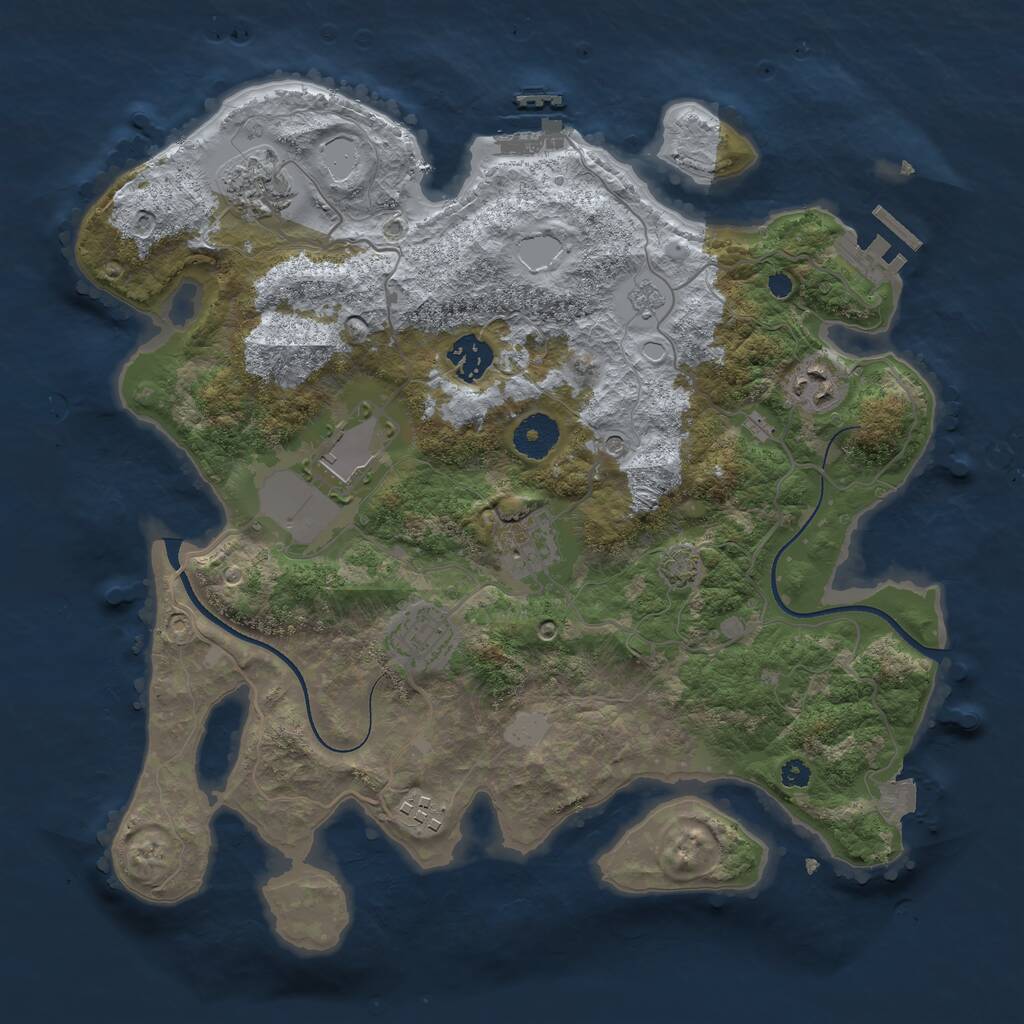 Rust Map: Procedural Map, Size: 3500, Seed: 19614, 13 Monuments