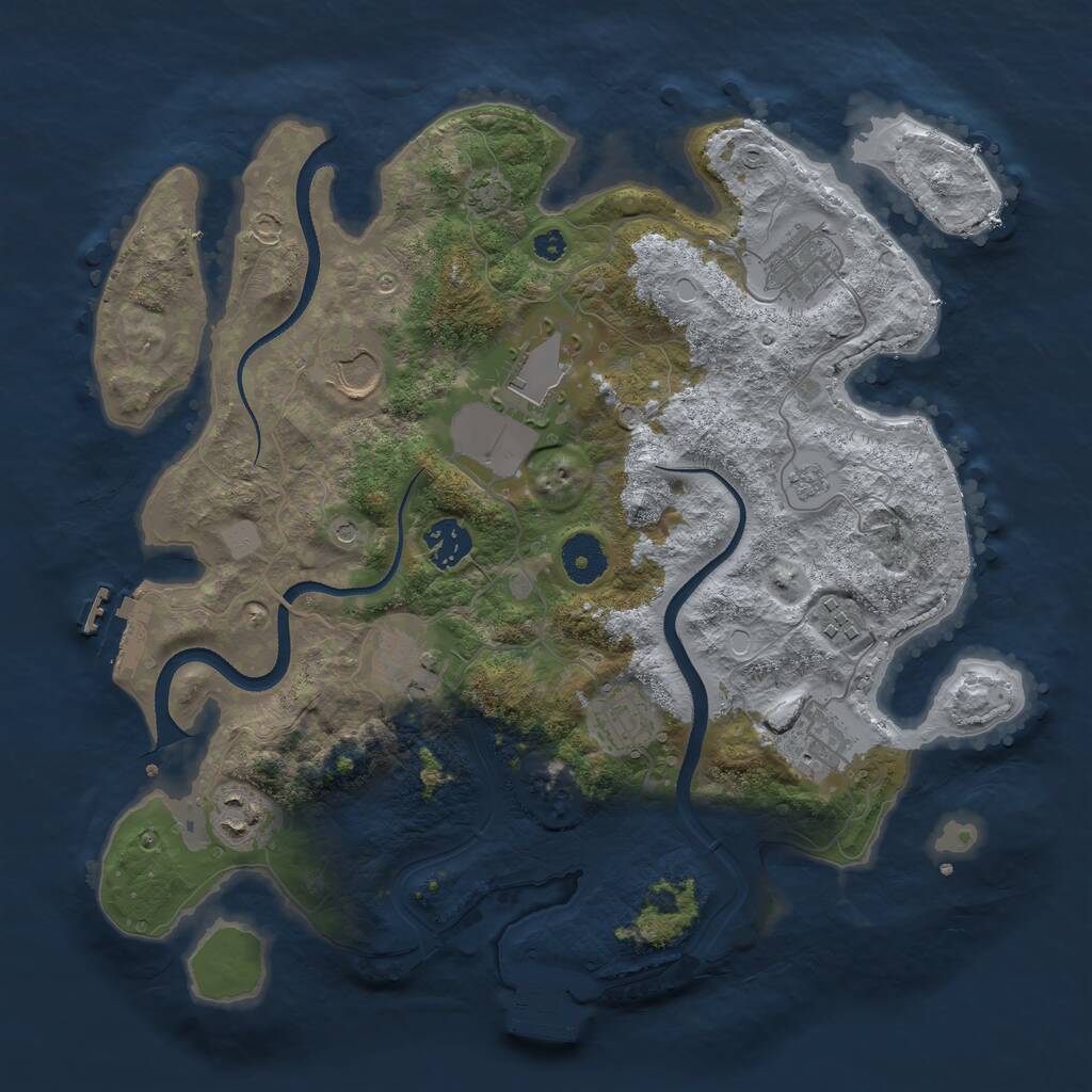 Rust Map: Procedural Map, Size: 3500, Seed: 138274933, 15 Monuments