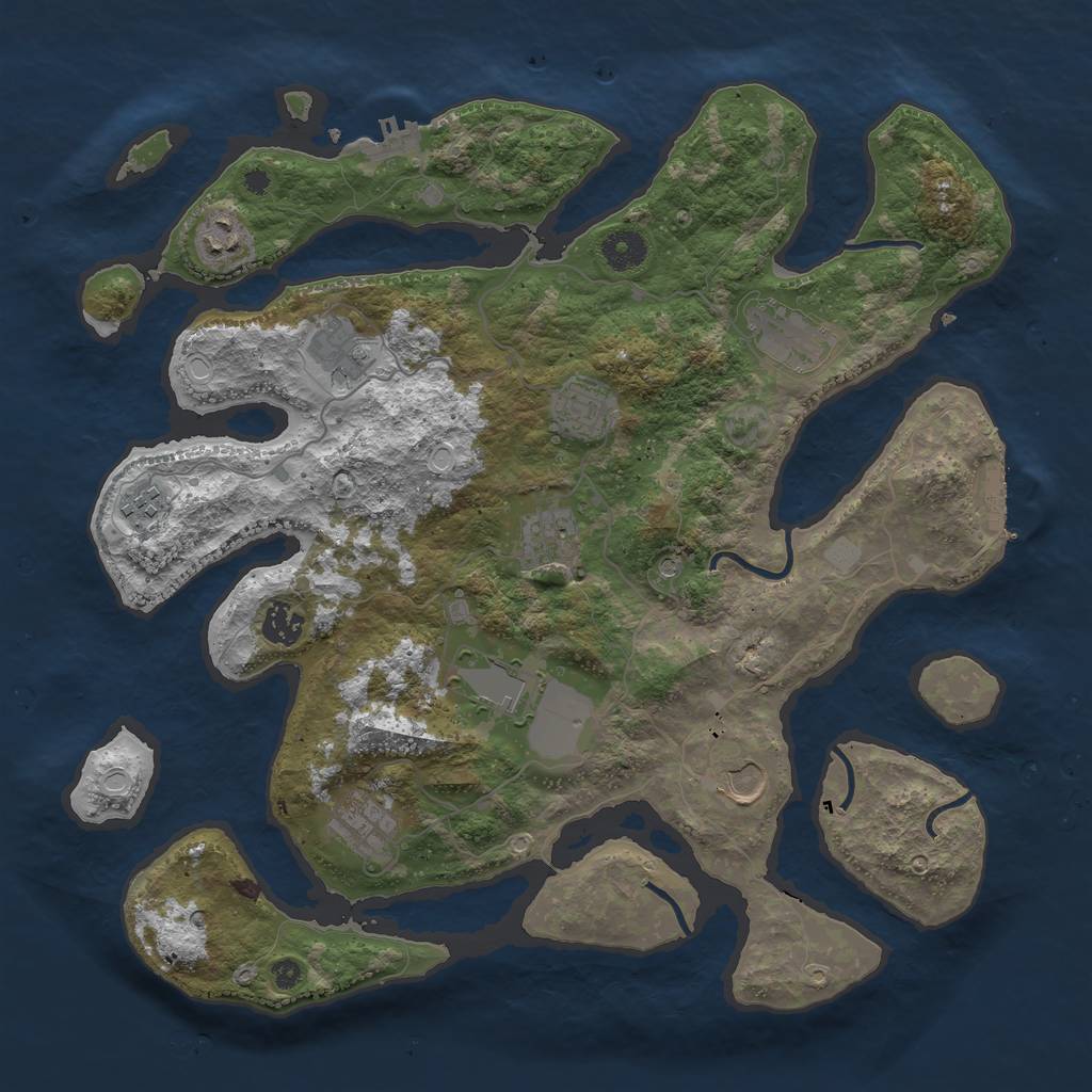 Rust Map: Procedural Map, Size: 3900, Seed: 35790, 18 Monuments