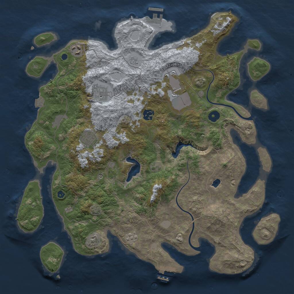 Rust Map: Procedural Map, Size: 4000, Seed: 1708163028, 12 Monuments