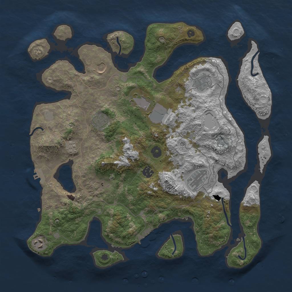 Rust Map: Procedural Map, Size: 4000, Seed: 5282, 16 Monuments