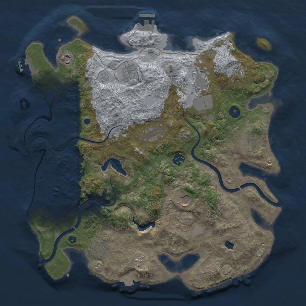 Rust Map: Procedural Map, Size: 4000, Seed: 769817506, 16 Monuments