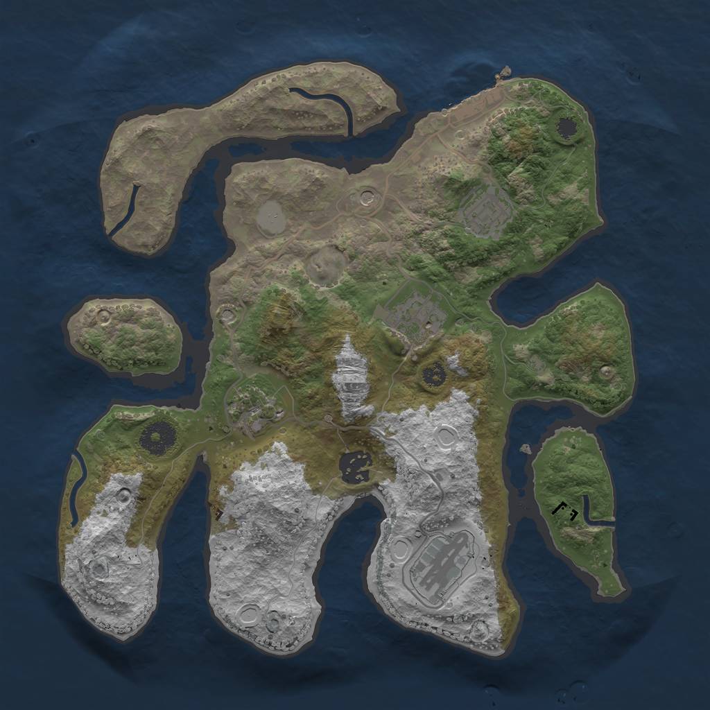 Rust Map: Procedural Map, Size: 3100, Seed: 963096085, 12 Monuments