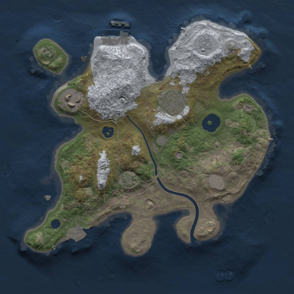 Rust Map: Procedural Map, Size: 2500, Seed: 1515644127, 6 Monuments