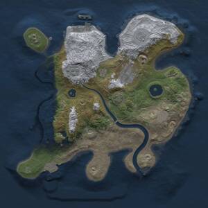 Thumbnail Rust Map: Procedural Map, Size: 2500, Seed: 1515644127, 7 Monuments