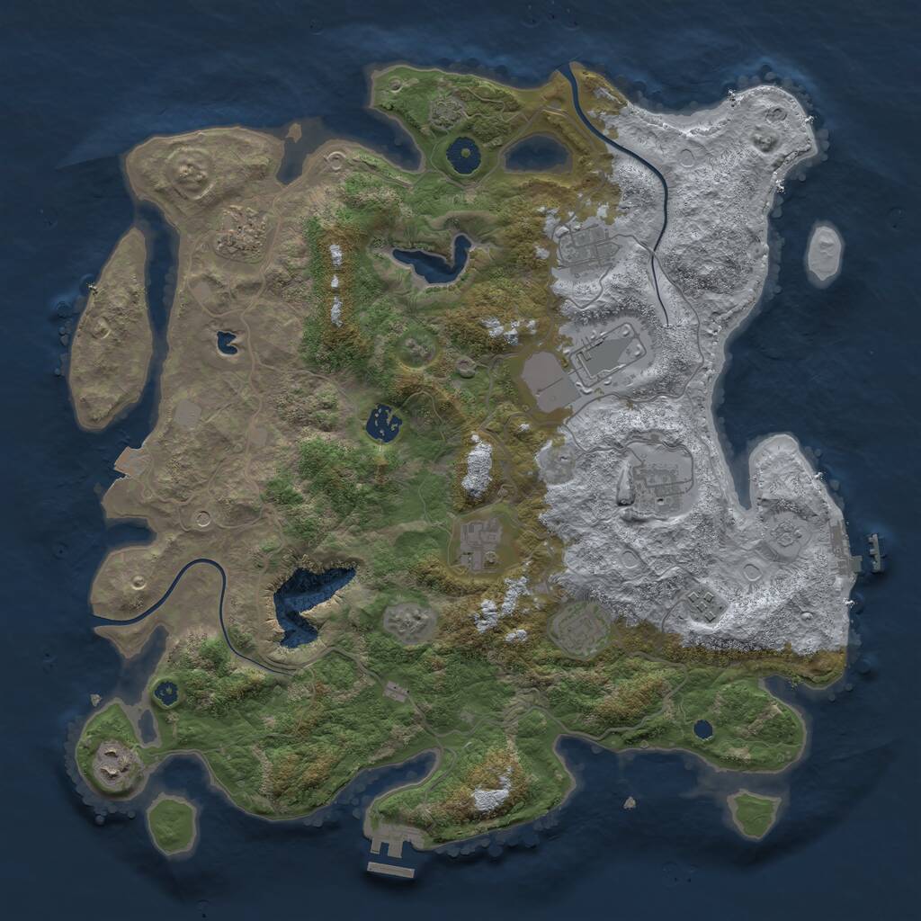 Rust Map: Procedural Map, Size: 4000, Seed: 138274933, 15 Monuments