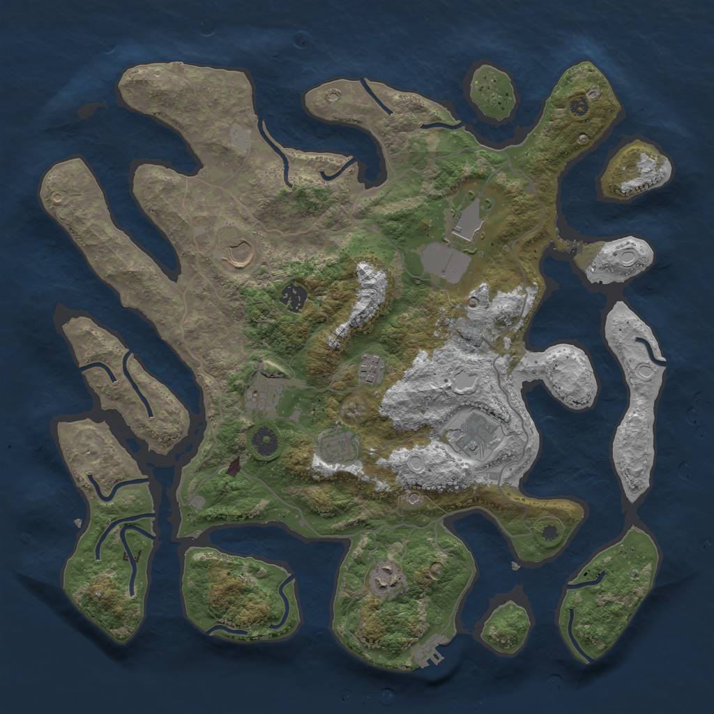 Rust Map: Procedural Map, Size: 4000, Seed: 1408325290, 15 Monuments
