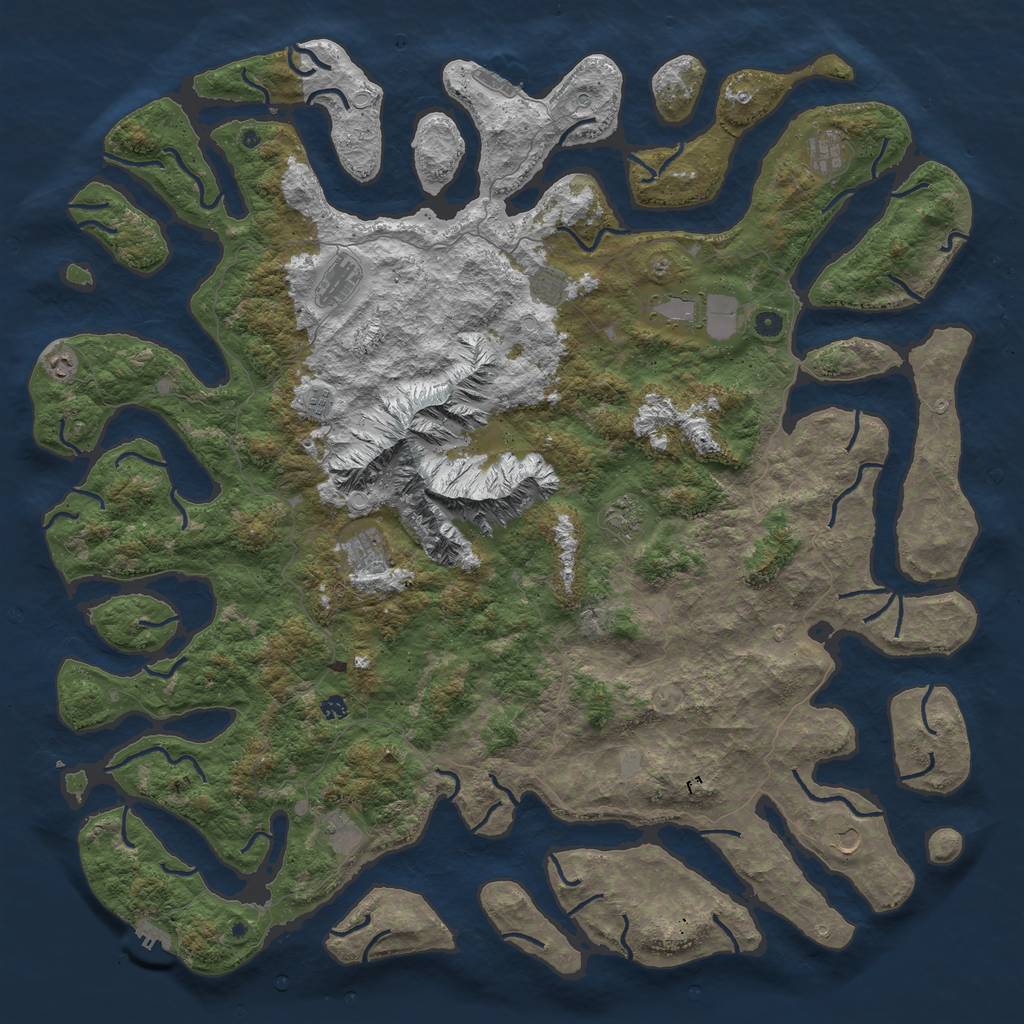 Rust Map: Procedural Map, Size: 6000, Seed: 12345050, 19 Monuments