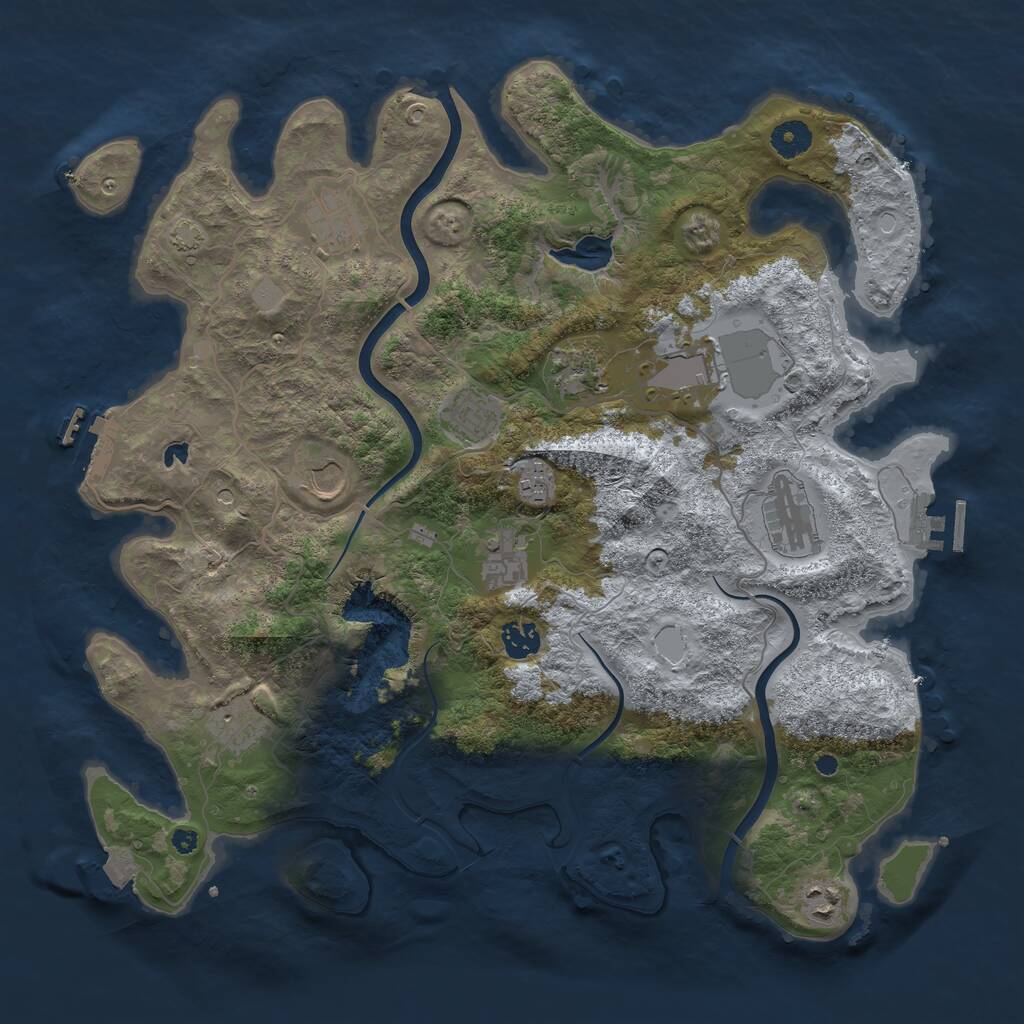 Rust Map: Procedural Map, Size: 4000, Seed: 955742, 16 Monuments