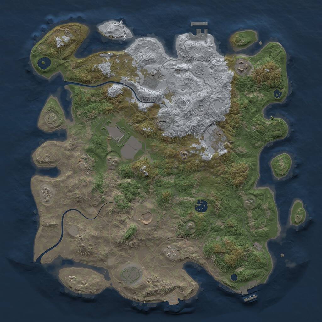 Rust Map: Procedural Map, Size: 3850, Seed: 239549341, 15 Monuments