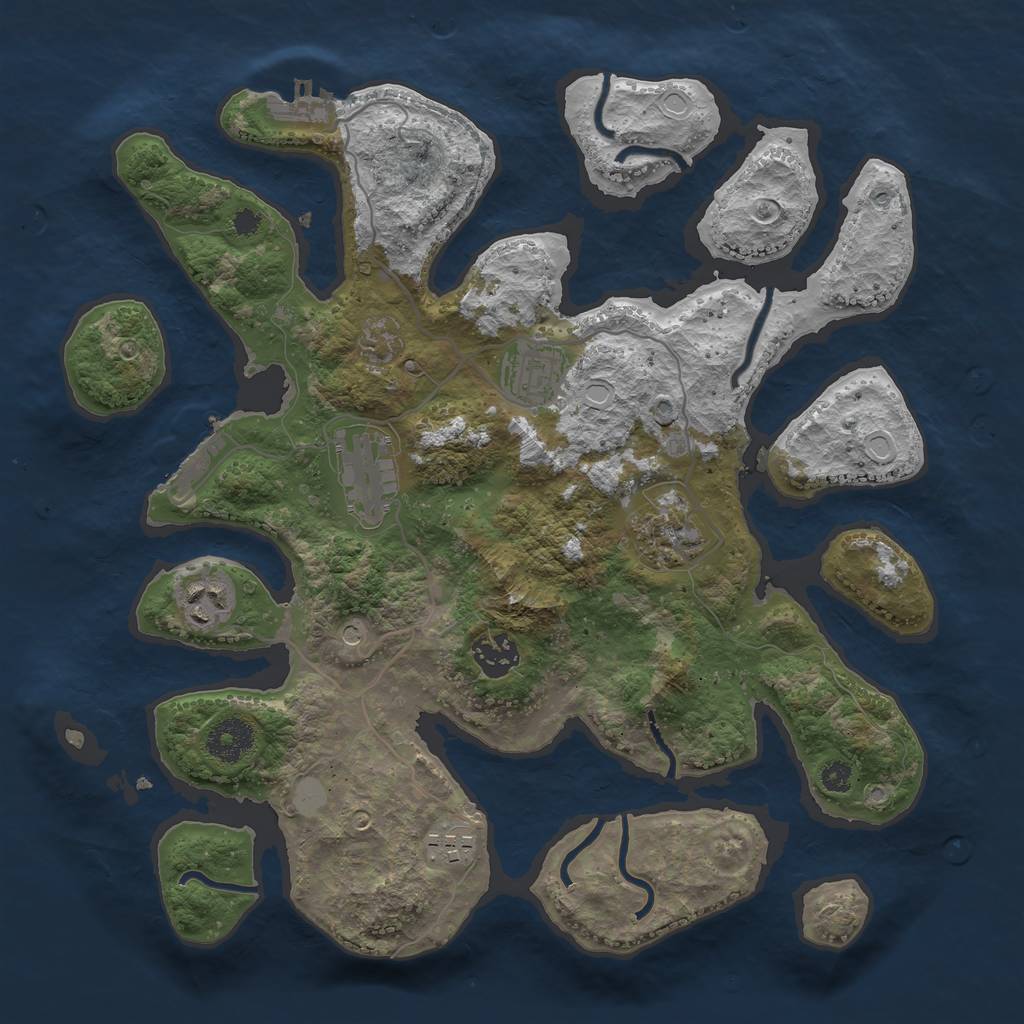 Rust Map: Procedural Map, Size: 3400, Seed: 1542312, 14 Monuments