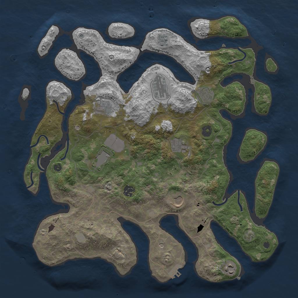 Rust Map: Procedural Map, Size: 4000, Seed: 4357689, 16 Monuments