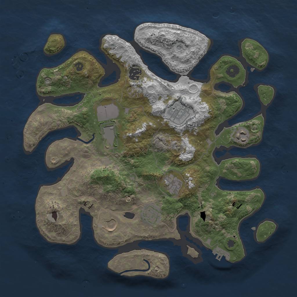 Rust Map: Procedural Map, Size: 3550, Seed: 708388, 14 Monuments