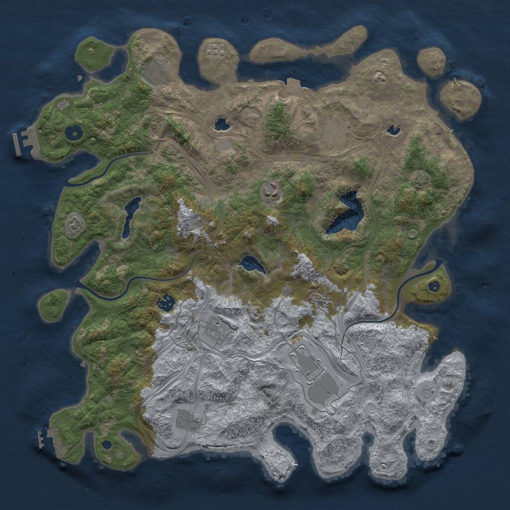 Rust Map: Procedural Map, Size: 4500, Seed: 1290376, 15 Monuments