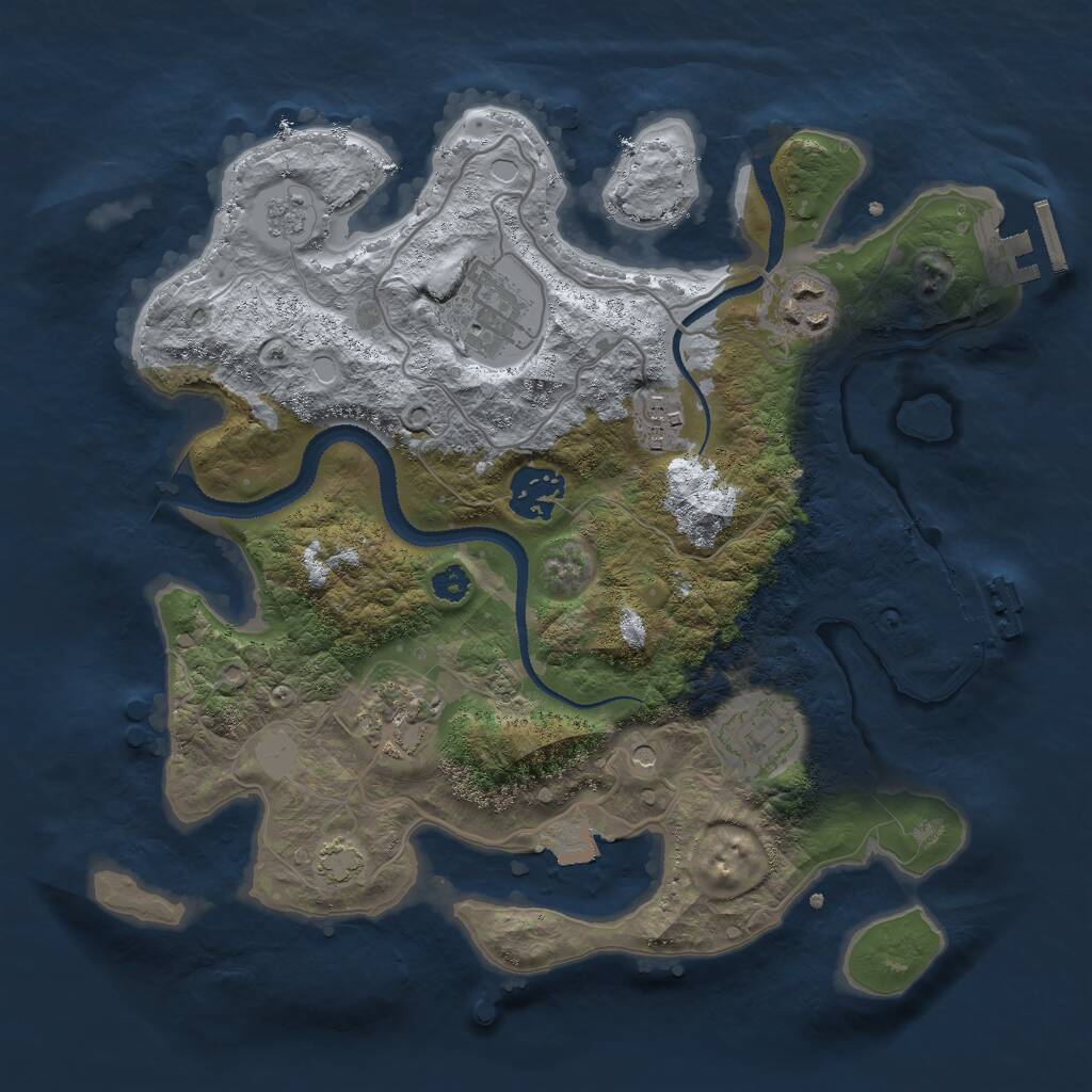 Rust Map: Procedural Map, Size: 3001, Seed: 685, 12 Monuments