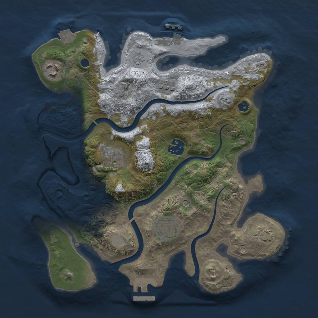 Rust Map: Procedural Map, Size: 3000, Seed: 92237, 11 Monuments