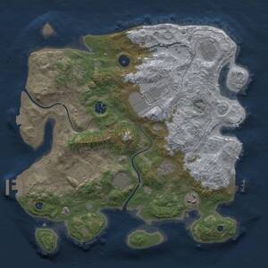 Thumbnail Rust Map: Procedural Map, Size: 3500, Seed: 1990449116, 14 Monuments