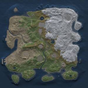 Thumbnail Rust Map: Procedural Map, Size: 3500, Seed: 1990449116, 15 Monuments