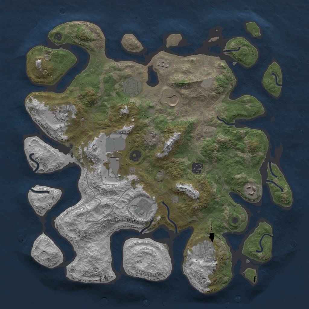 Rust Map: Procedural Map, Size: 4000, Seed: 99892, 15 Monuments