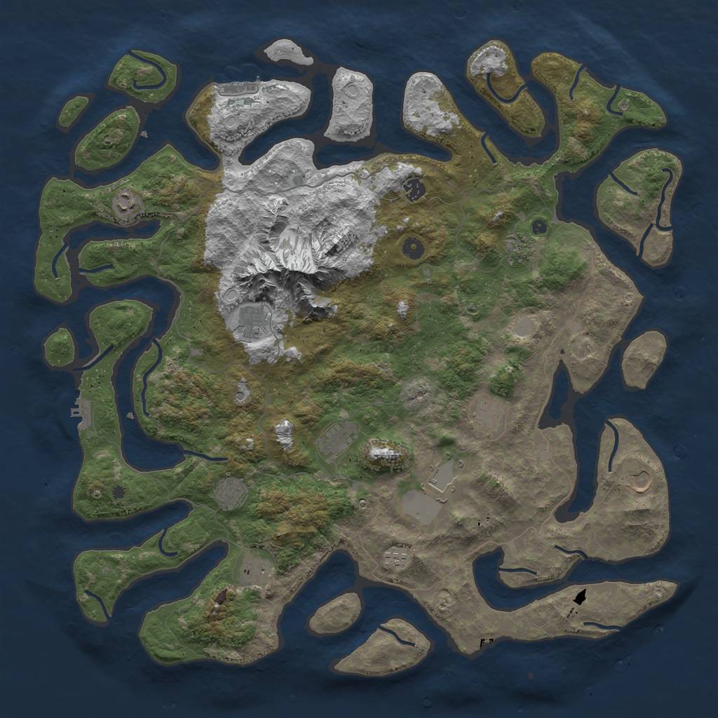Rust Map: Procedural Map, Size: 5000, Seed: 901019094, 19 Monuments