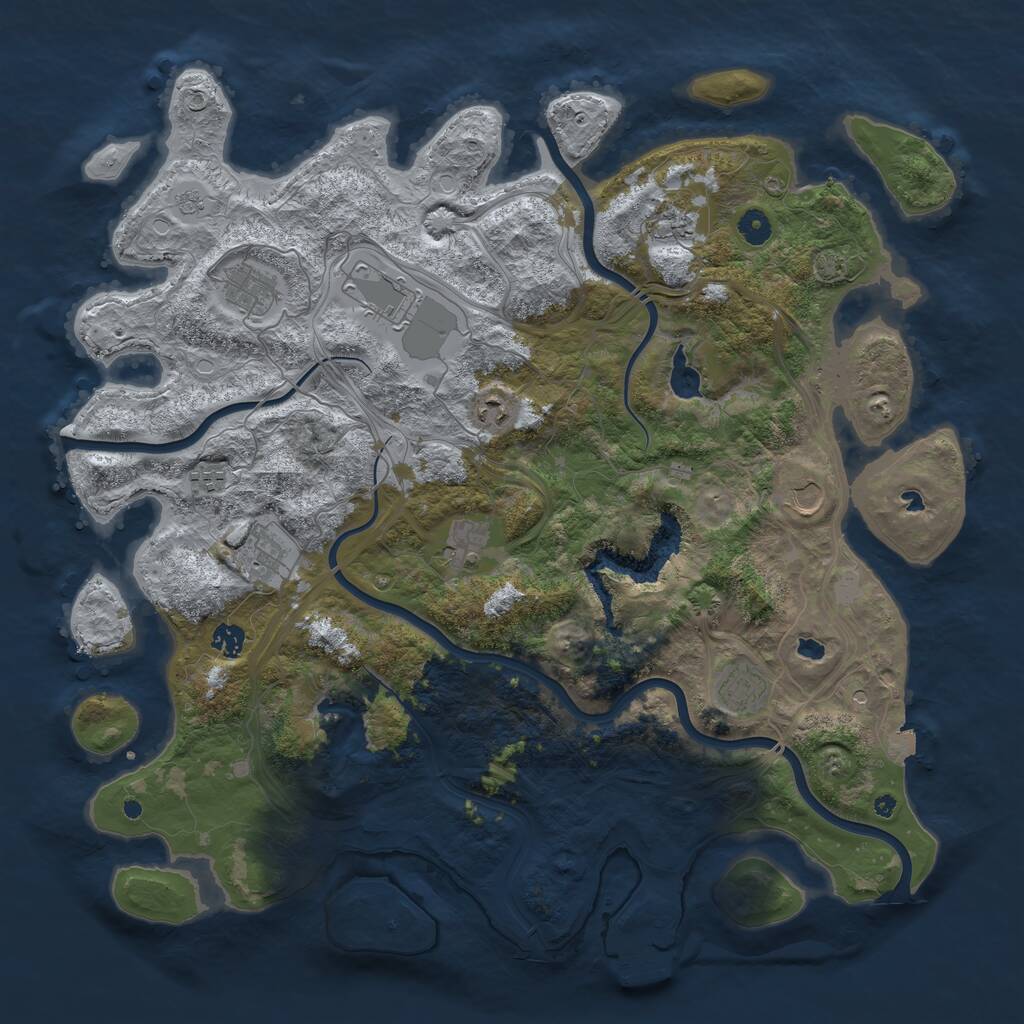 Rust Map: Procedural Map, Size: 4600, Seed: 31231255, 15 Monuments