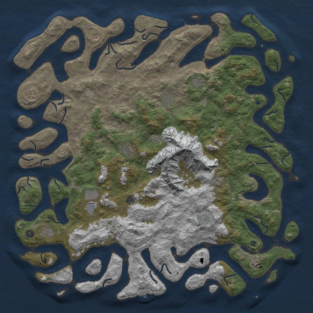 Rust Map: Procedural Map, Size: 6000, Seed: 75515241, 19 Monuments