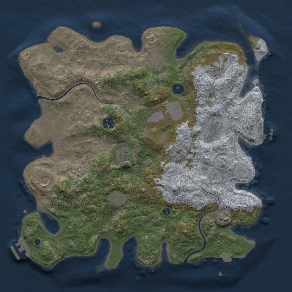 Rust Map: Procedural Map, Size: 3950, Seed: 1598931091, 16 Monuments