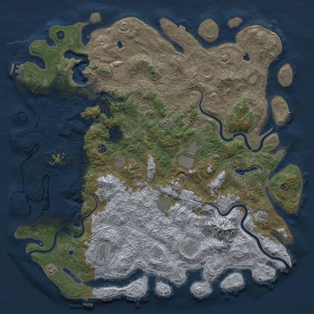 Rust Map: Procedural Map, Size: 5500, Seed: 231530, 17 Monuments