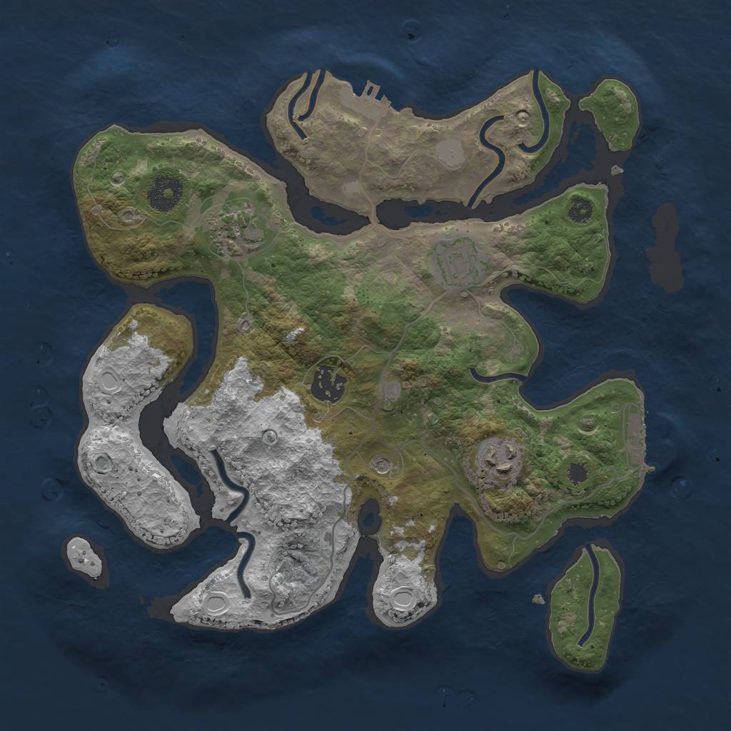 Rust Map: Procedural Map, Size: 3100, Seed: 135, 12 Monuments