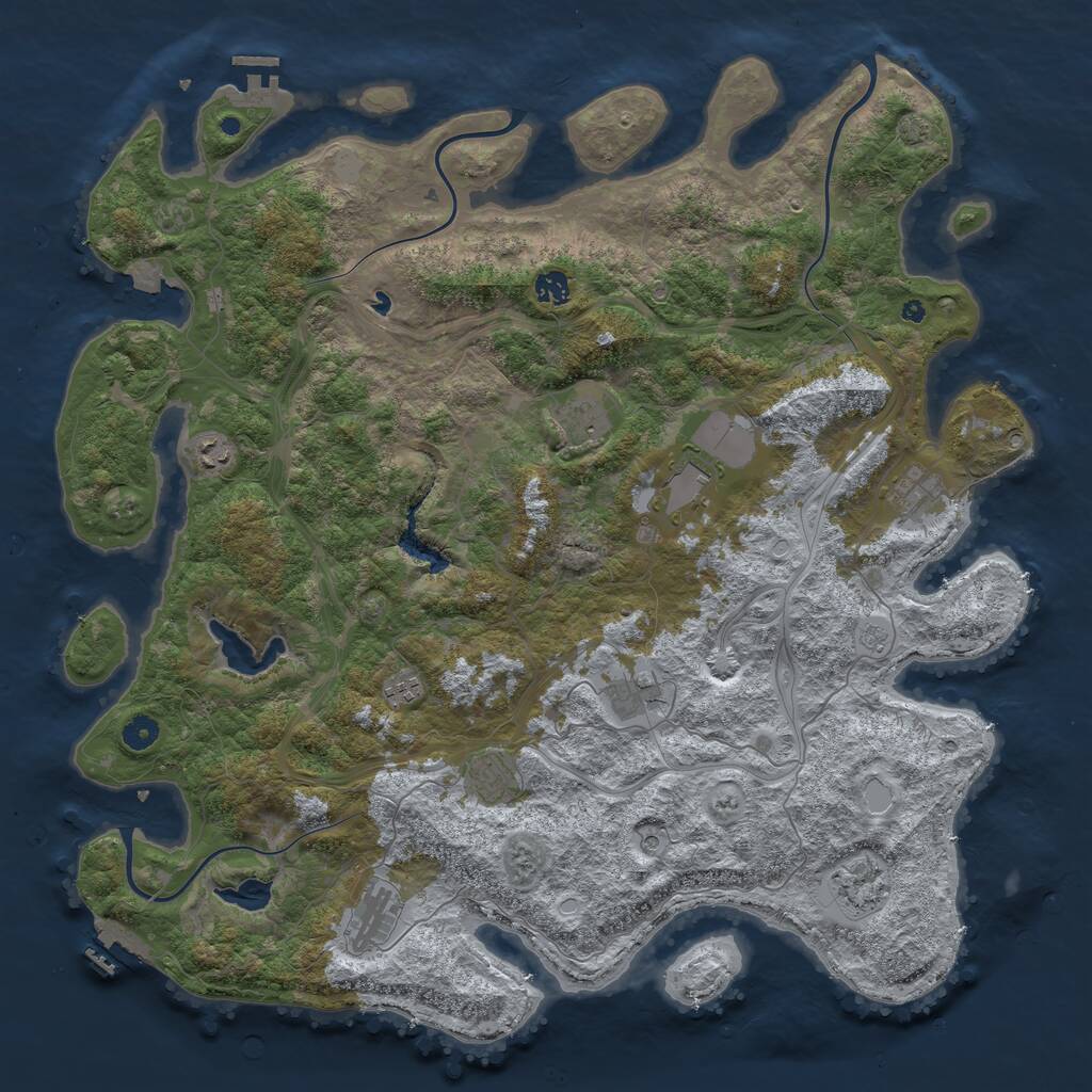 Rust Map: Procedural Map, Size: 4685, Seed: 229380043, 16 Monuments