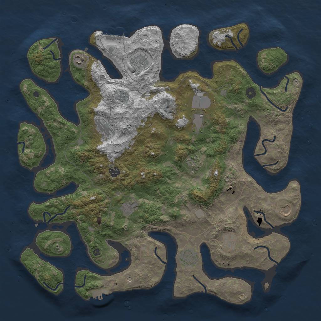 Rust Map: Procedural Map, Size: 4500, Seed: 960693290, 19 Monuments